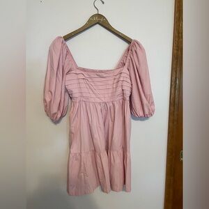 Abercrombie & Fitch pink puff sleeve mini dress